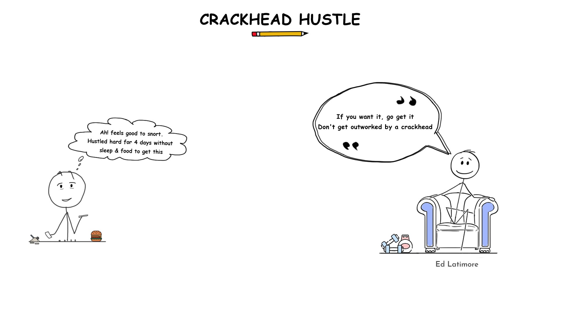 Crackhead Hustle Pencil Poster inspired by Ed Latimore